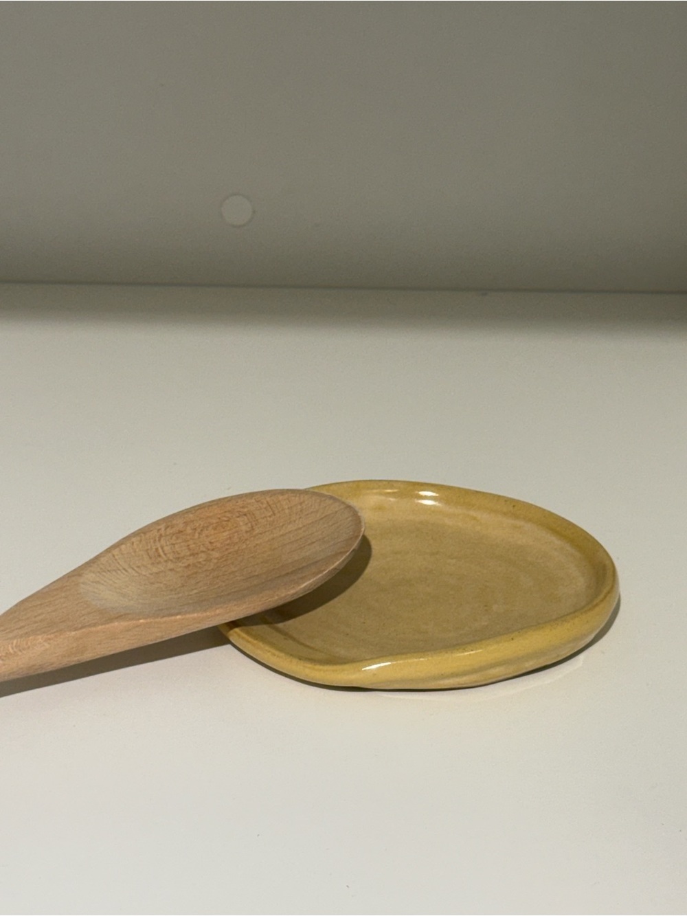 Ceramic Spoon Rest In Butter Yellow - Picture 2 of 4